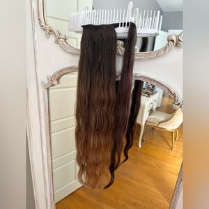BELLAMI x Andrew Fitzsimons 24” Ponytail 120g Dark Brown/Chestnut Brown Balayage